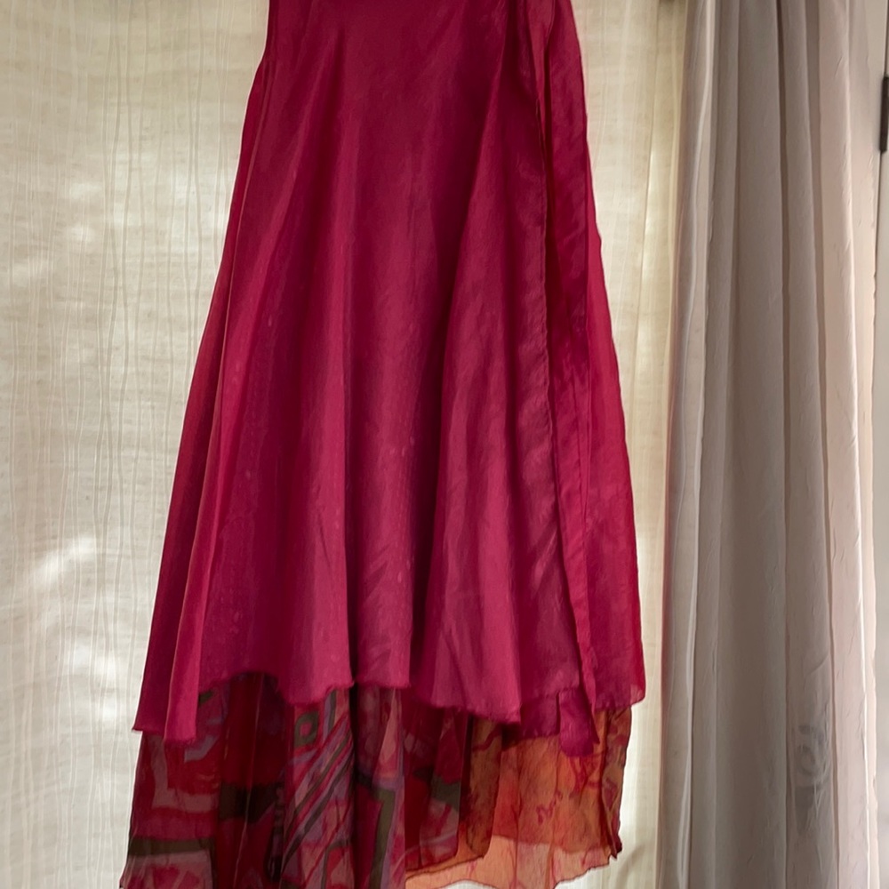 Wrap around silk long skirt